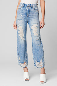 Tied Up Ripped Denim Jeans