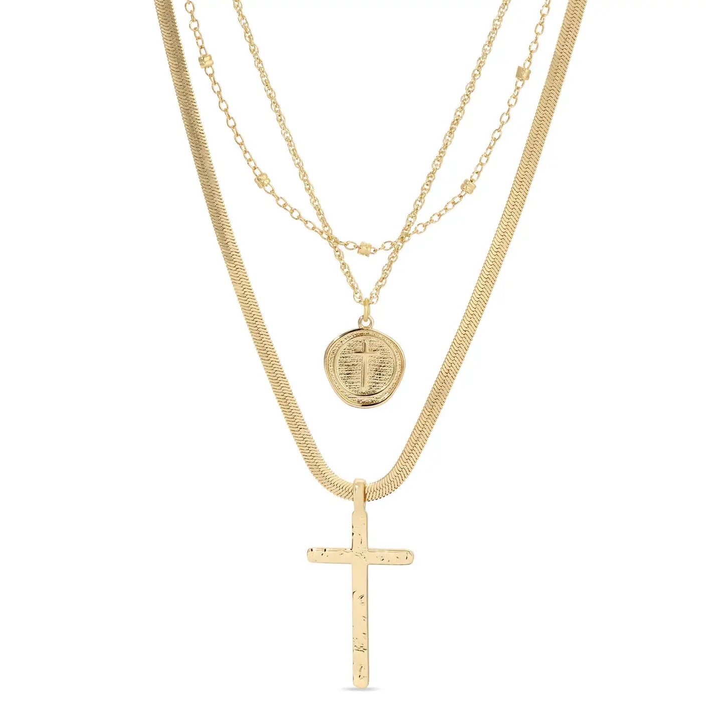 Triple Cross Necklace