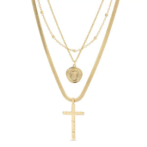 Triple Cross Necklace