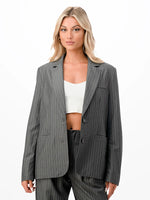 Load image into Gallery viewer, The Penny Pinstripe Oversized Blazer
