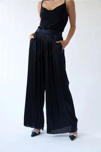 Millie Pleated Satin Pants